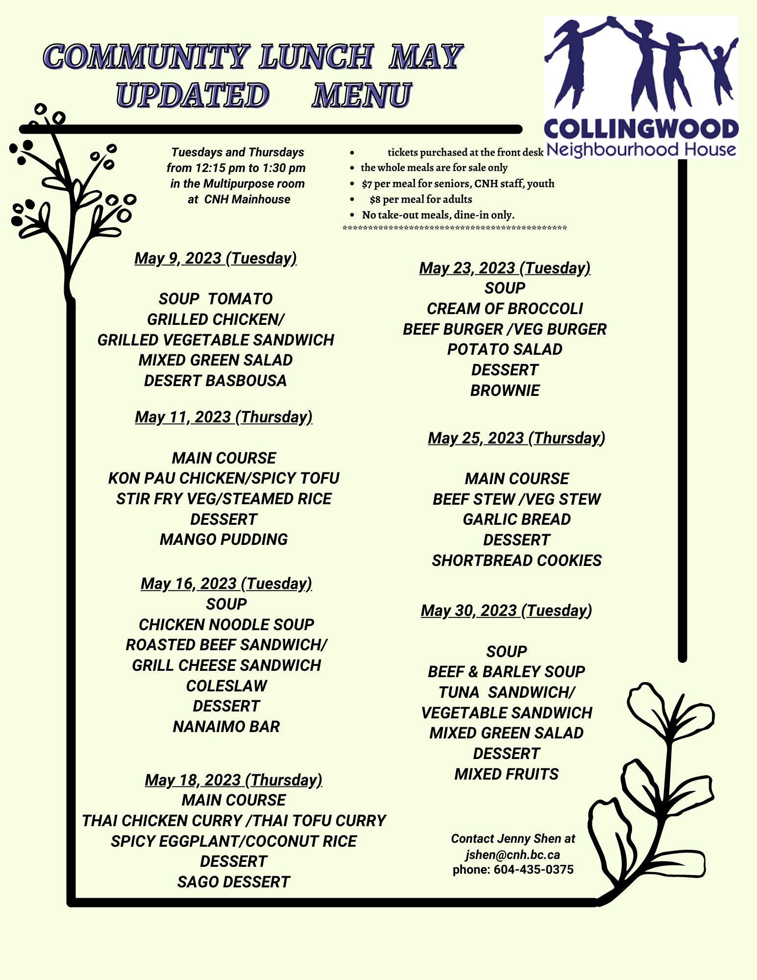Spectrum Generations Menu Team News | Spectrum Society for Community Living